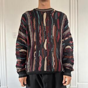 Vintage Italian Idea Uomo Coogi Style 3D Chunky Knit Sweater